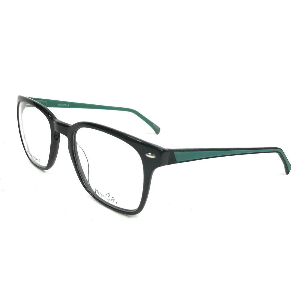 Max Cole MC1500 COL 90 Eyeglasses Frames Black Green Square Full Rim 51-19-140